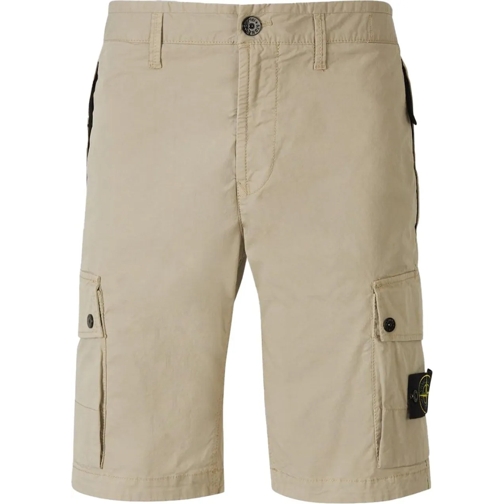 Stone Island Kurze Hosen Logo Cargo Bermuda Shorts beige