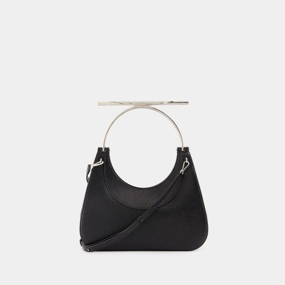 Alexander mcqueen Hobo bags Cross Bar Purse Leather Black Silver in zwart