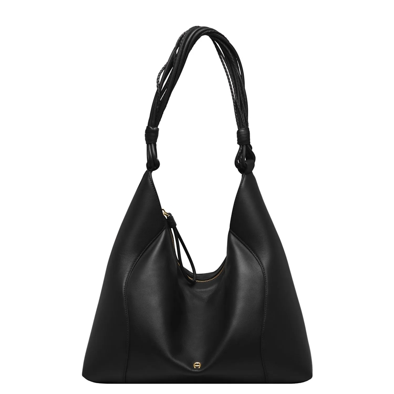 AIGNER Crossbody Bag Tasche Giara aus Leder schwarz