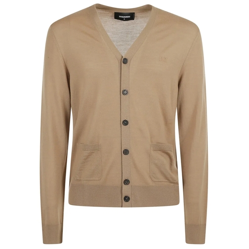 Dsquared2 Cardigan Tailored V-Neck Sweater Brown