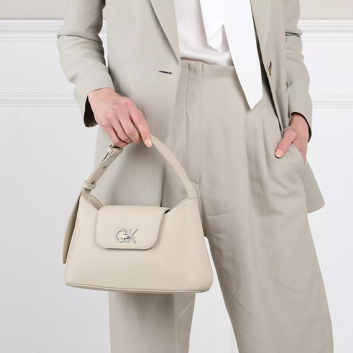 Calvin Klein Re Lock Shoulder Bag Md Stoney Beige | Hobo Bag