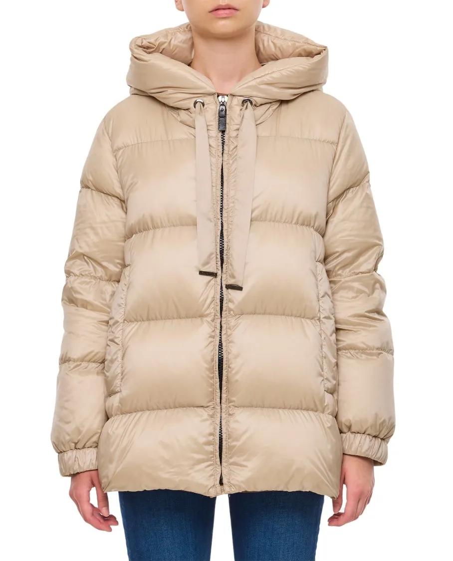 Max Mara - Seia Short Hooded Down Jacket - Größe 40 - beige