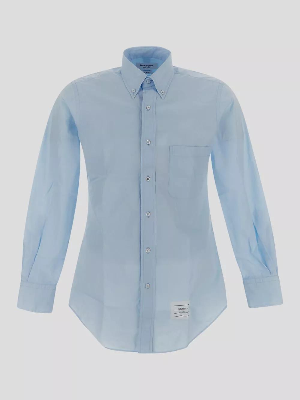 Thumbnail - Thom Browne - Logo Shirt – Light Blue - Größe 4 - blau
