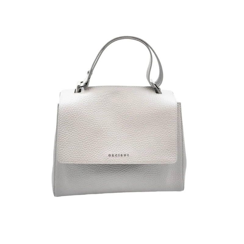 Orciani Sac à bandoulière Medium Soft Pebbled Leather Shoulder Bag Grey