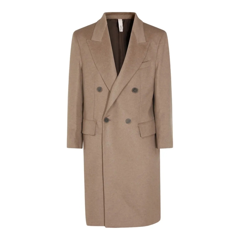 Hevo Overgangsmantel Long Double-Breasted Coat With Classic Lapel Neutrals