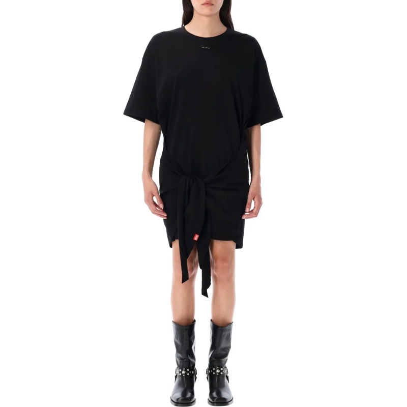 Diesel Mini-jurk D-Eivor Cotton T-Shirt Dress Black