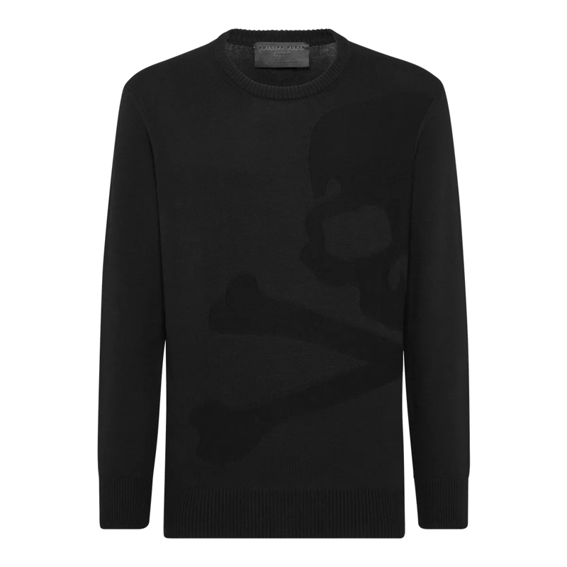 Philipp Plein  Rundhalspullover Skull&Bones schwarz