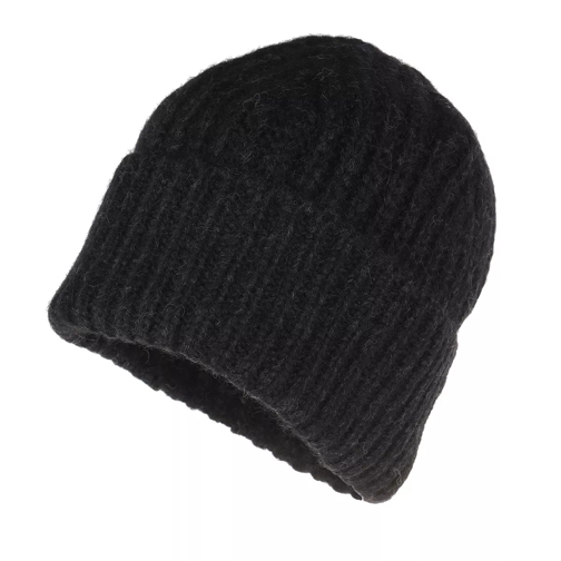 Closed Knitted Hat Black Cappello di lana