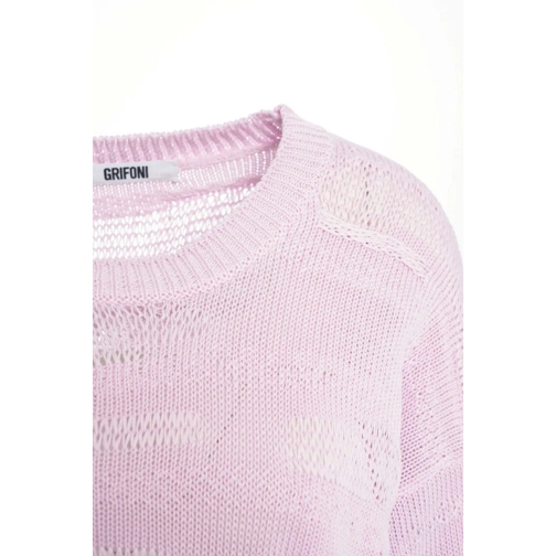 Grifoni Hauts à manches longues Sweater with knit pattern rose (Image 4)