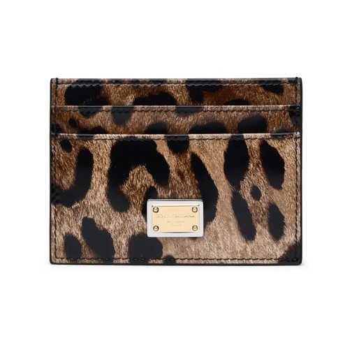 Dolce&Gabbana Porte-monnaie Two-Color Shiny Leather Card Holder Brown