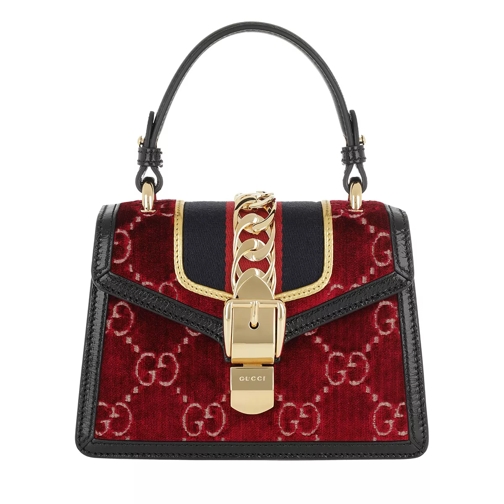 Gucci Sylvie Mini Bag Velvet Red Satchel