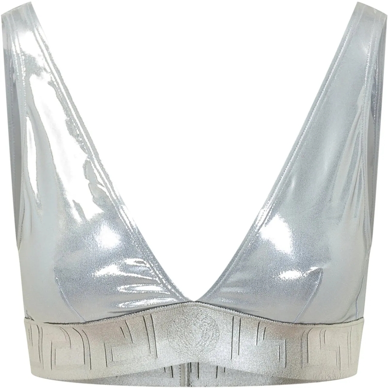 Versace  Top Bikini Metallizzato silber