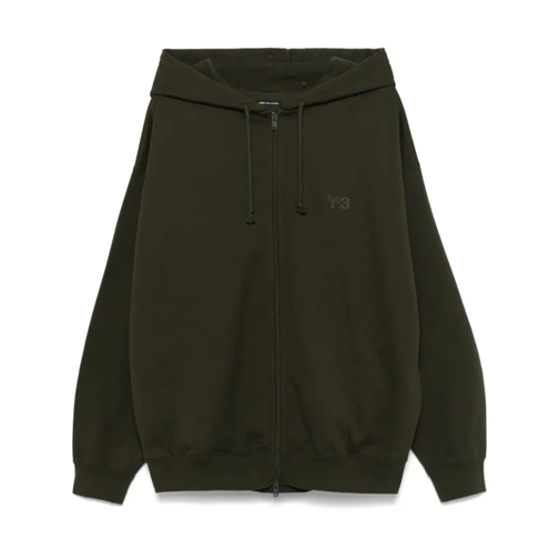 Y-3 Fl Zip Hoodie Green Felpa con cappuccio