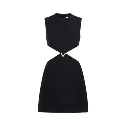 Valentino Black Virgin Wool Mini Dress Black 