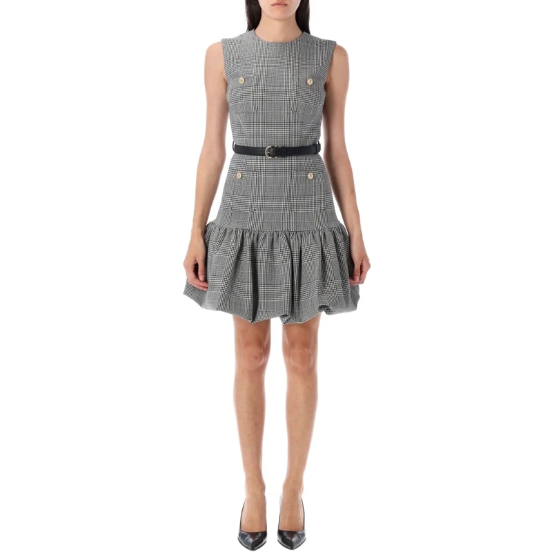 Self Portrait Mini-jurk Prince Of Wales Check Mini Dress Grey