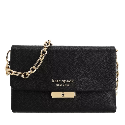 Kate Spade New York Carlyle Pebbled Leather Chain Crossbody Bag Black Portefeuille sur chaîne