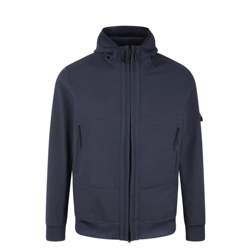 Stone Island Soft Shell- Technology Hooded Jacket Blue Overgangsjas