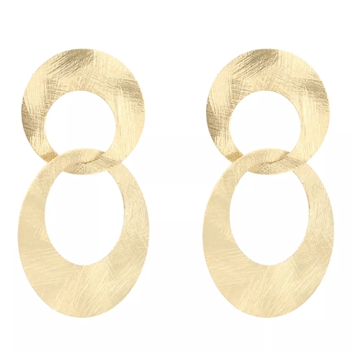 LOTT.gioielli Classic Earring Double Charm Satin Gold Pendant d'oreille