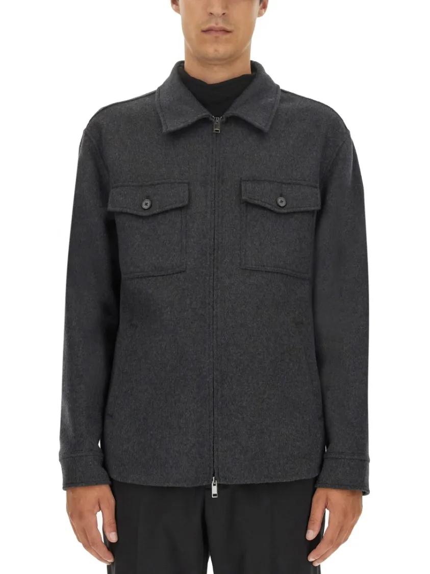 Thumbnail - Theory - Grey Wool Jacket With Cashmere Blend - Größe M - grau