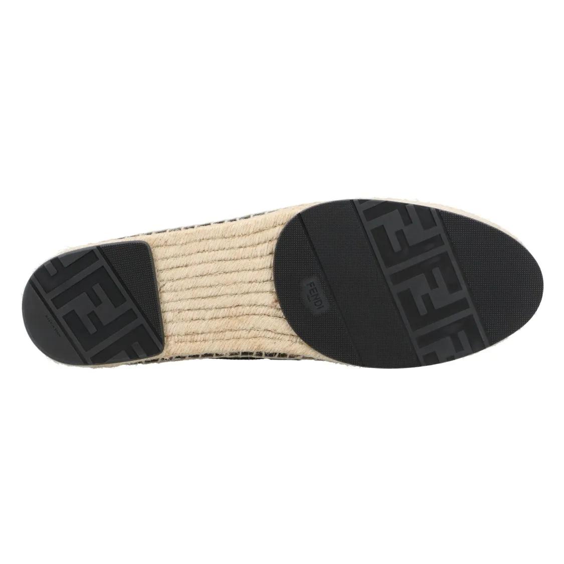 Thumbnail - Espadrilles With Jacquard Ff Motif And Leather Acc - Gr. 8 - in Braun