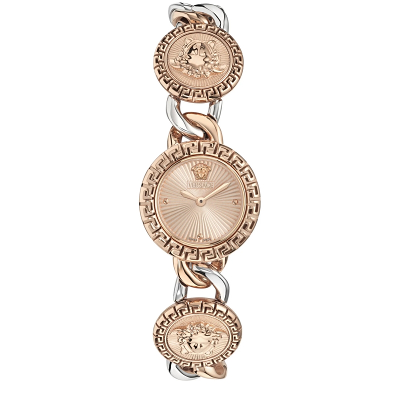 Versace Quarzuhr Quarz-Analoguhr La Greca Stud Icon silber