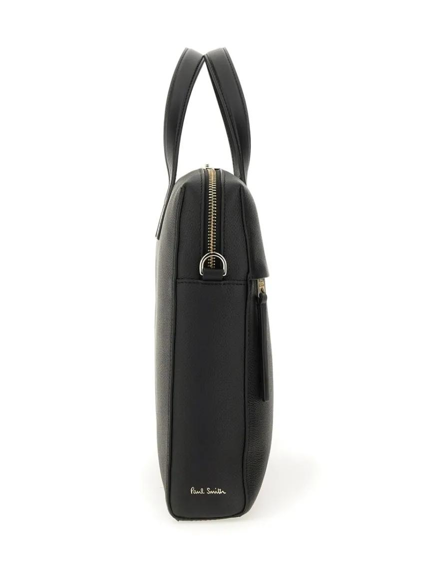 Thumbnail - Paul Smith Laptoptaschen - Rectangular Leather Briefcase With Multicolored St - Gr. unisize - in Schwarz - für Damen