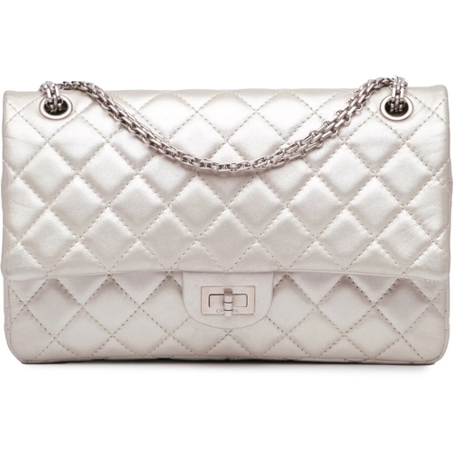 Chanel Sac à bandoulière 2008-2009 Reissue 2.55 Aged Calfskin Double Flap 2 silber