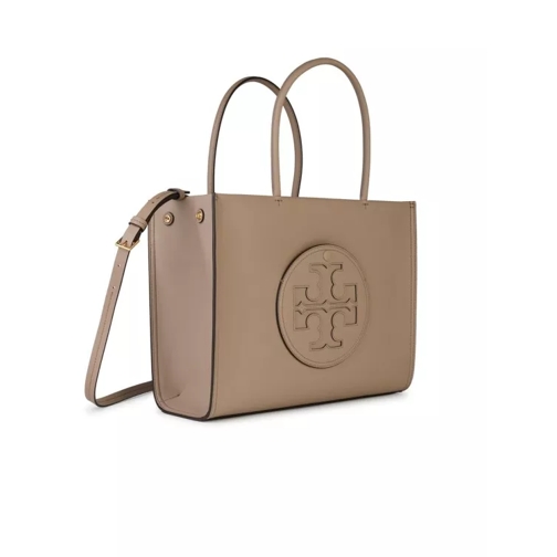 Tory Burch Small 'Ella' Leather Bag Nude Brown Draagtas