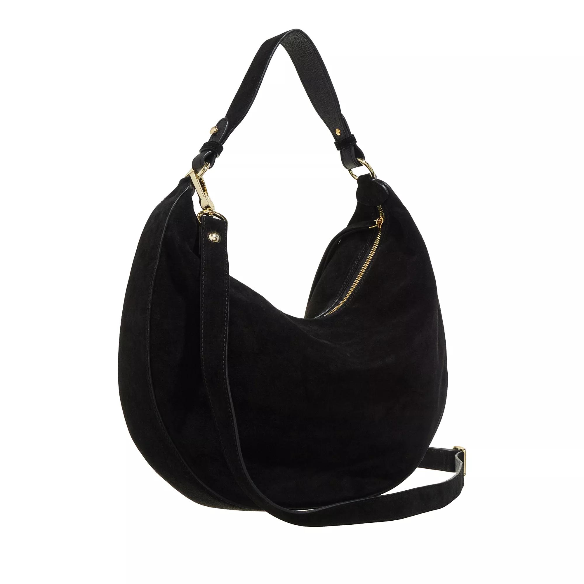 abro Hobo bags Beutel Lulu Big Black Gold in zwart