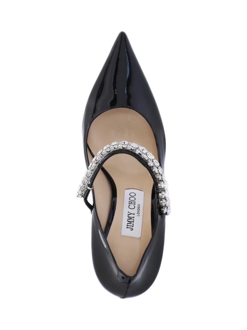 Thumbnail - Jimmy Choo Hohe Schuhe - "Bing 85" Mules In Black Patent Leather - Gr. 40 (EU) - in Schwarz - für Damen