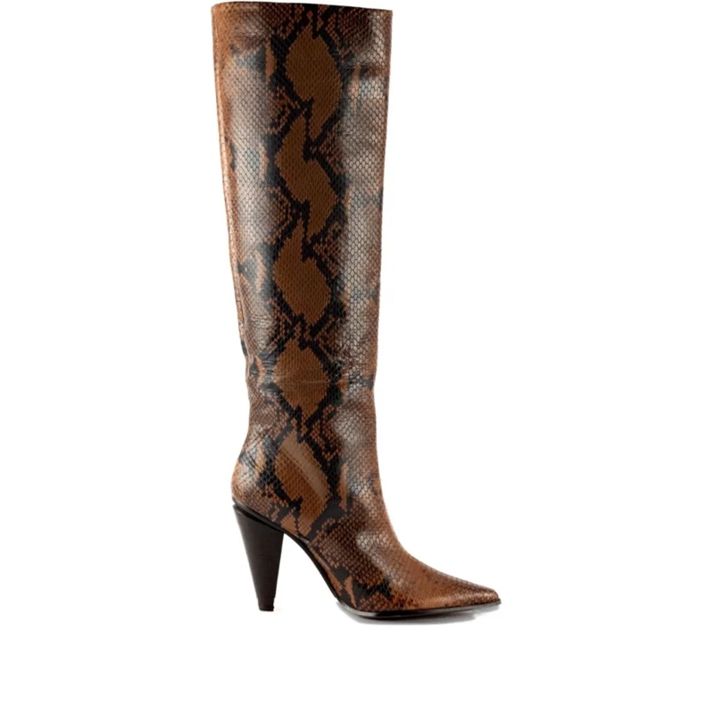 Roberto Festa Stiefel Textured Snakeskin Tall Boots Black