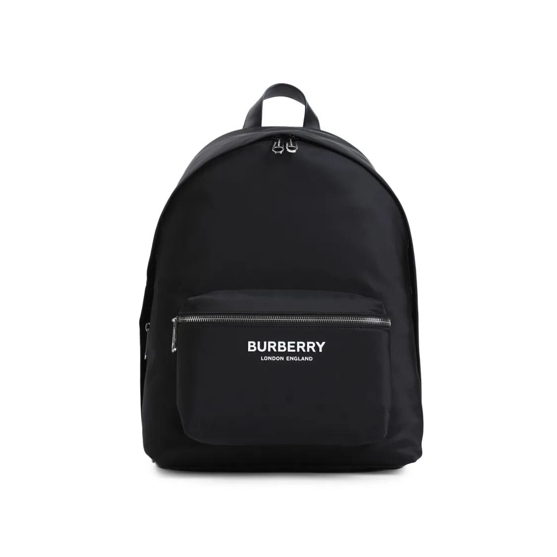 Burberry Rucksäcke - Black Backpack With White Lettering Logo - Gr. unisize - in Schwarz - für Damen