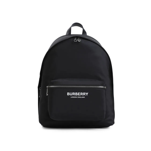 Burberry Rucksack Black Backpack With White Lettering Logo Black