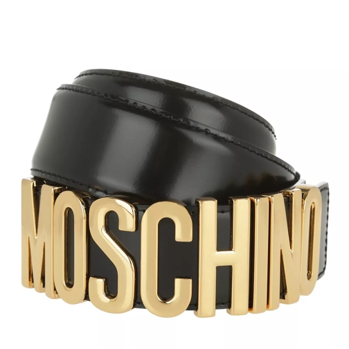 Moschino Logo Belt Nero Leather Belt