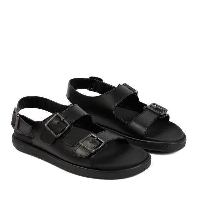 Tod%27s Loafers & Ballerinas - Black Leather Sandals - Gr. 9 - in Schwarz - für Damen