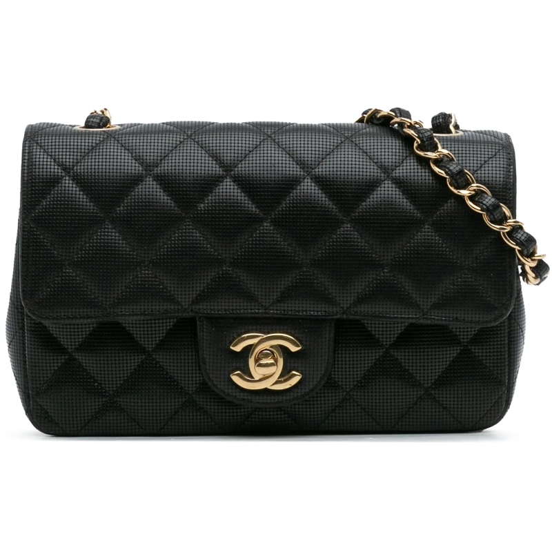 Chanel Sac à bandoulière Mini Rectangular Classic Calfskin Pixel Effect Sin schwarz