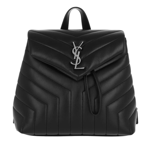 Saint Laurent LouLou Backpack Matelassé Y Small Leather Black Rucksack