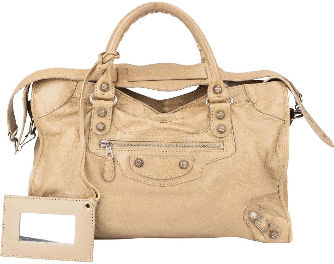 Balenciaga Crossbody Bags - Balenciaga Beige Leather City Handbag - Gr. unisize - in Beige - für Damen