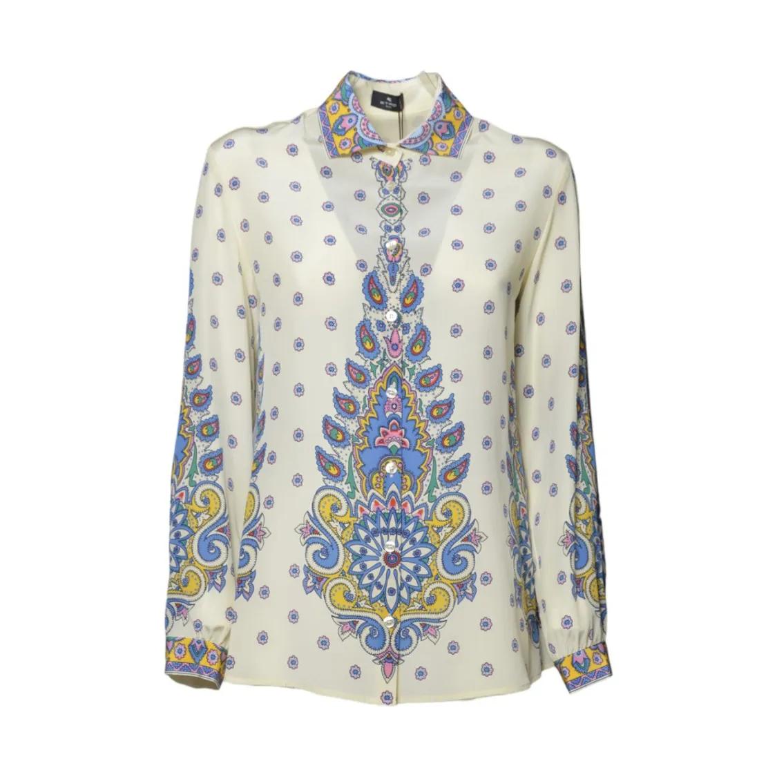 Thumbnail - Etro - Multicolored Silk Shirt Floral Print - Größe 44 - bunt