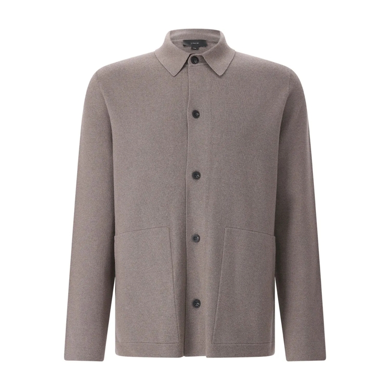 Vince Übergangsjacke Overshirt aus Viskose-Mix grau