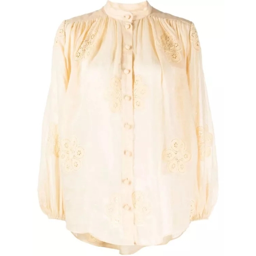 Zimmermann Acadian Floral-Embroidered Blouse Yellow 