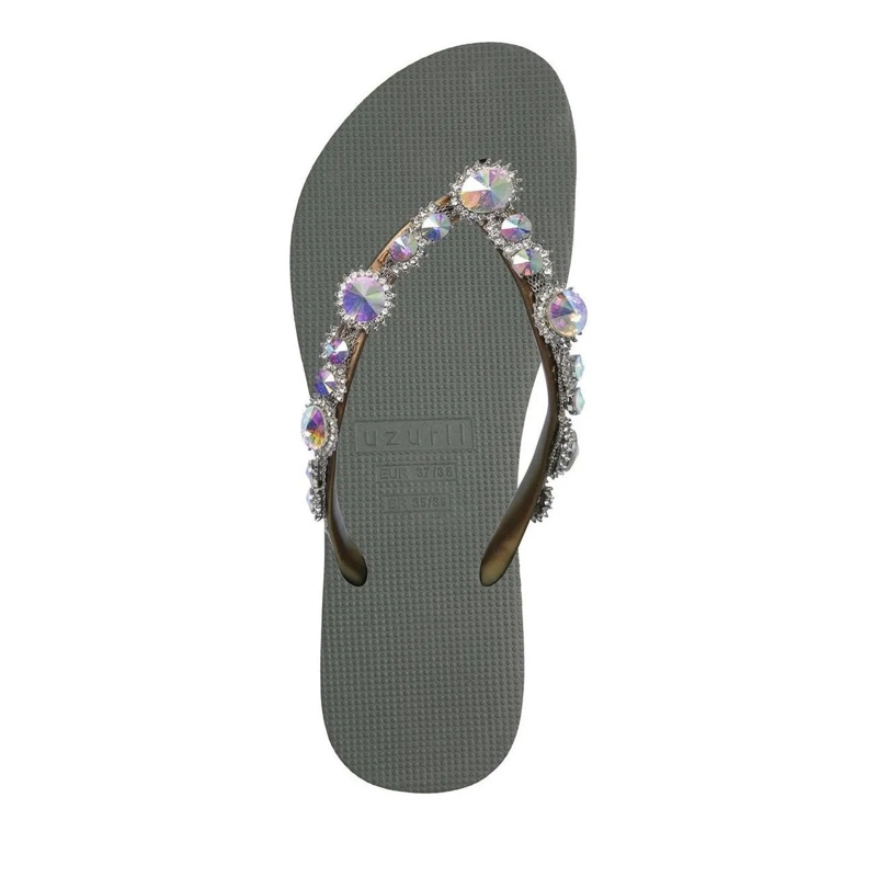 UZURII Flip Flops Zehentrenner Chrystal Marilyn dunkel-grün(Image 3)
