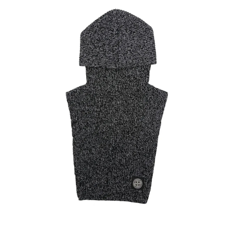 Stone Island Hut Balaclava-Style Beanie With Reflective Coating And Black