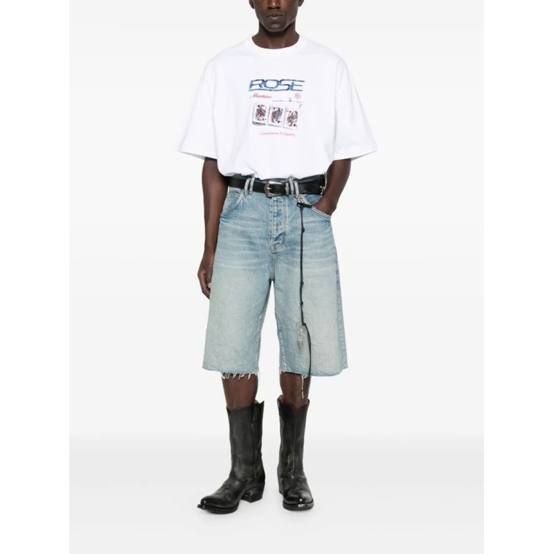 Martine Rose T-shirt Relaxed-Fit Cotton Jersey T-Shirt With Graphic Pri White