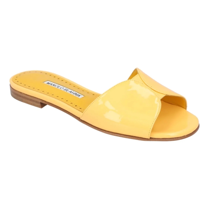 Manolo Blahnik Houramu Flat Yellow Yellow | Sandalen