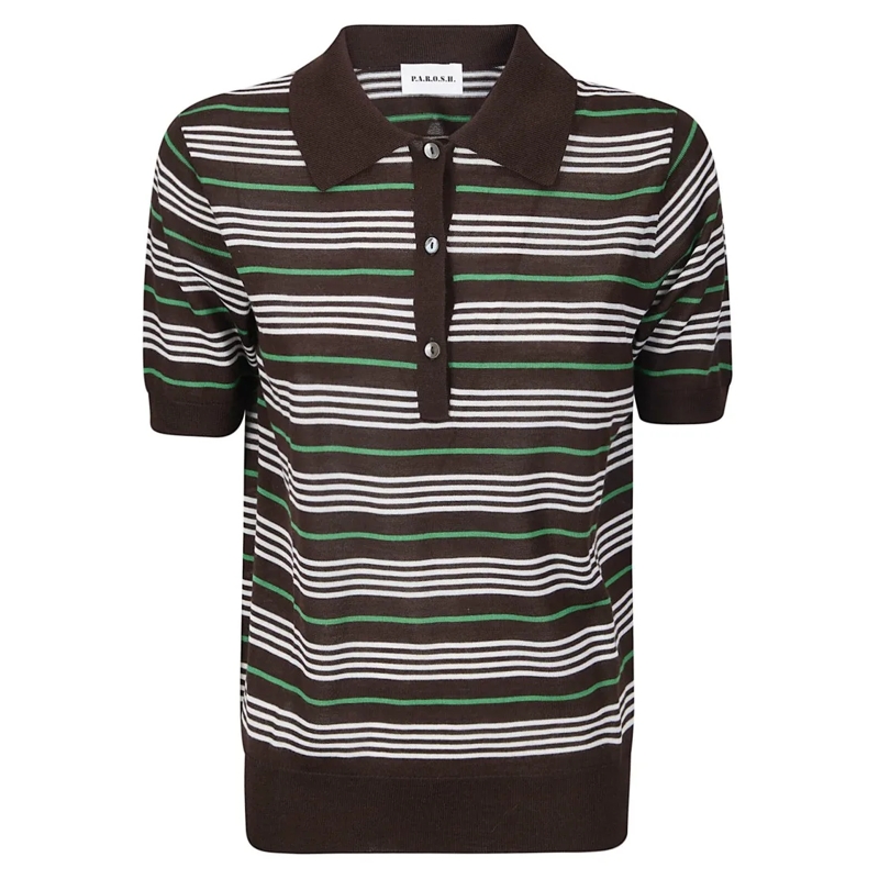 P.A.R.O.S.H. Chemise Lightweight Wool And Silk Polo Shirt Grey