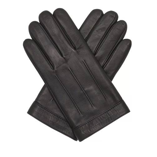 Tommy Hilfiger Logo Embossed Leather Gloves Black Glove