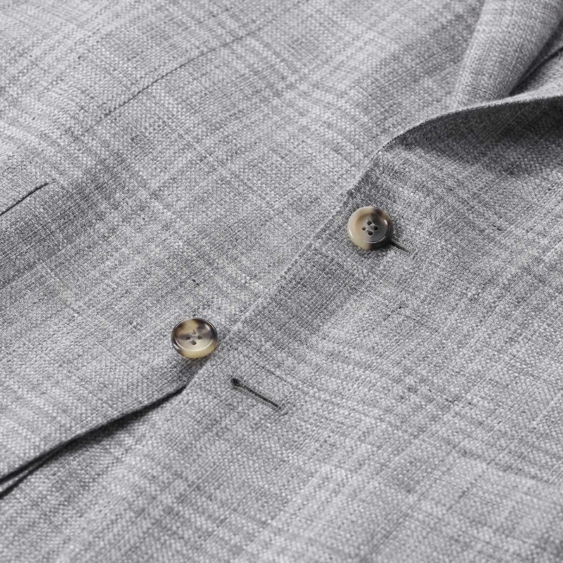 Canali Anzugjacke Sakko Kei aus Leinen und Wolle grau(Image 4)