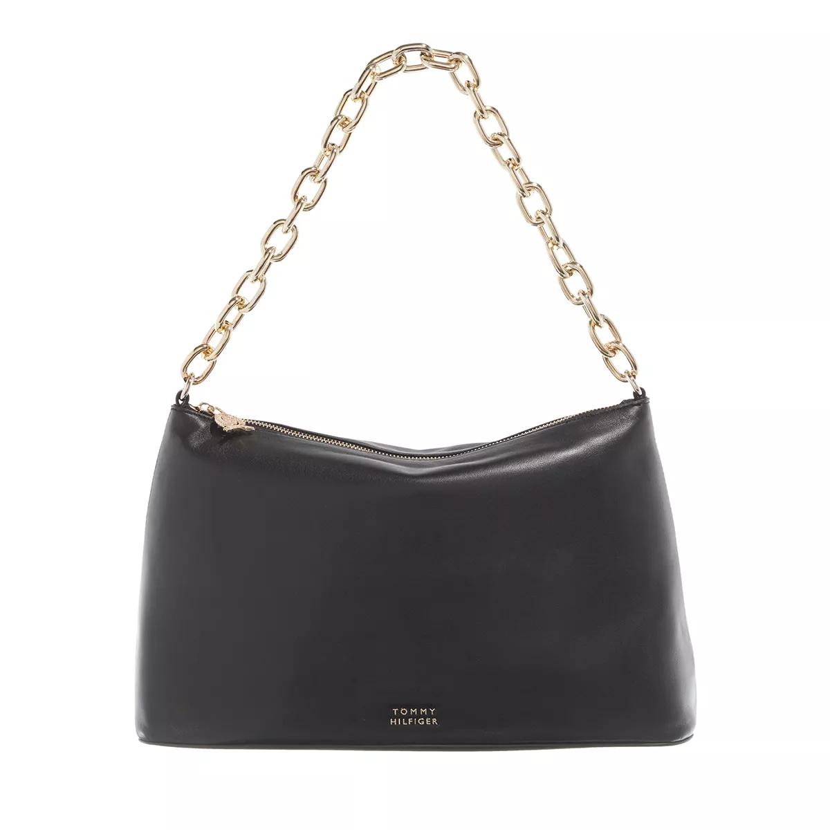 Tommy Hilfiger Hobo Bags - Casual Chic Leather Shoulder Bag - Gr. unisize - in Schwarz - für Damen