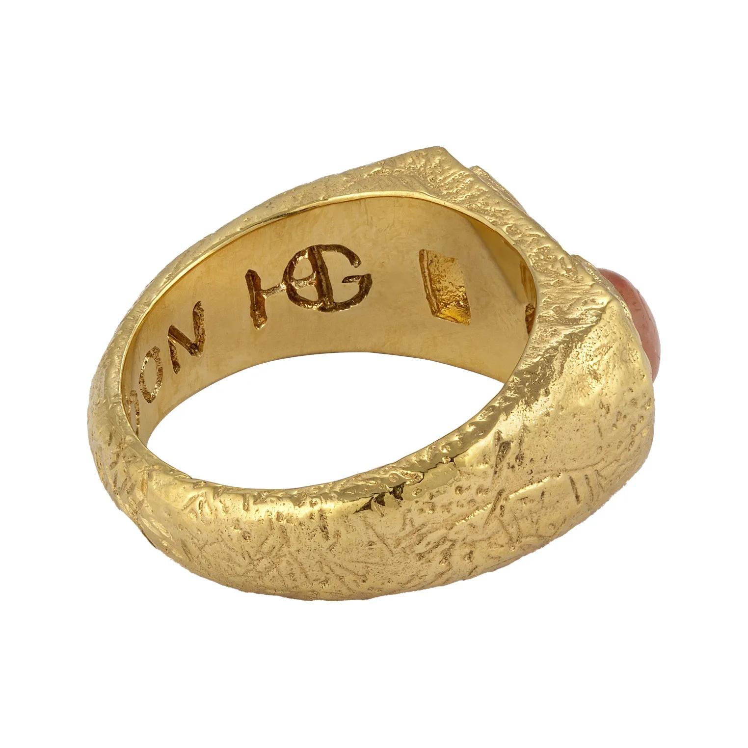 Thumbnail - Haze & Glory Ring - Ring Cocktail Citrin Sonnenstein Orange 925 Sterli - Gr. 60 MM - in Gold - für Damen